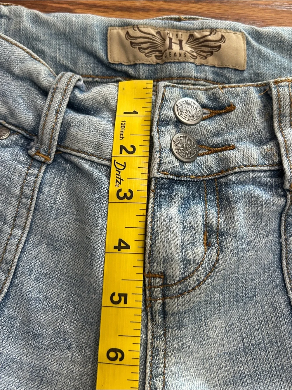 Y2K Vintage Ultra Low Rise Hint Light Wash Women's 3 Flare Jeans - Light Blue